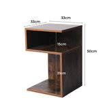 Levede Bedside Tables Drawers Side Table Oak - Front View