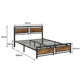 Levede Metal Bed Frame Queen Mattress - Front View