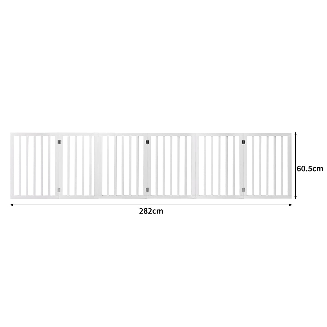 PaWz Wooden Pet Gate Dog Fence Safety White 100 Pack-2018816819741200386