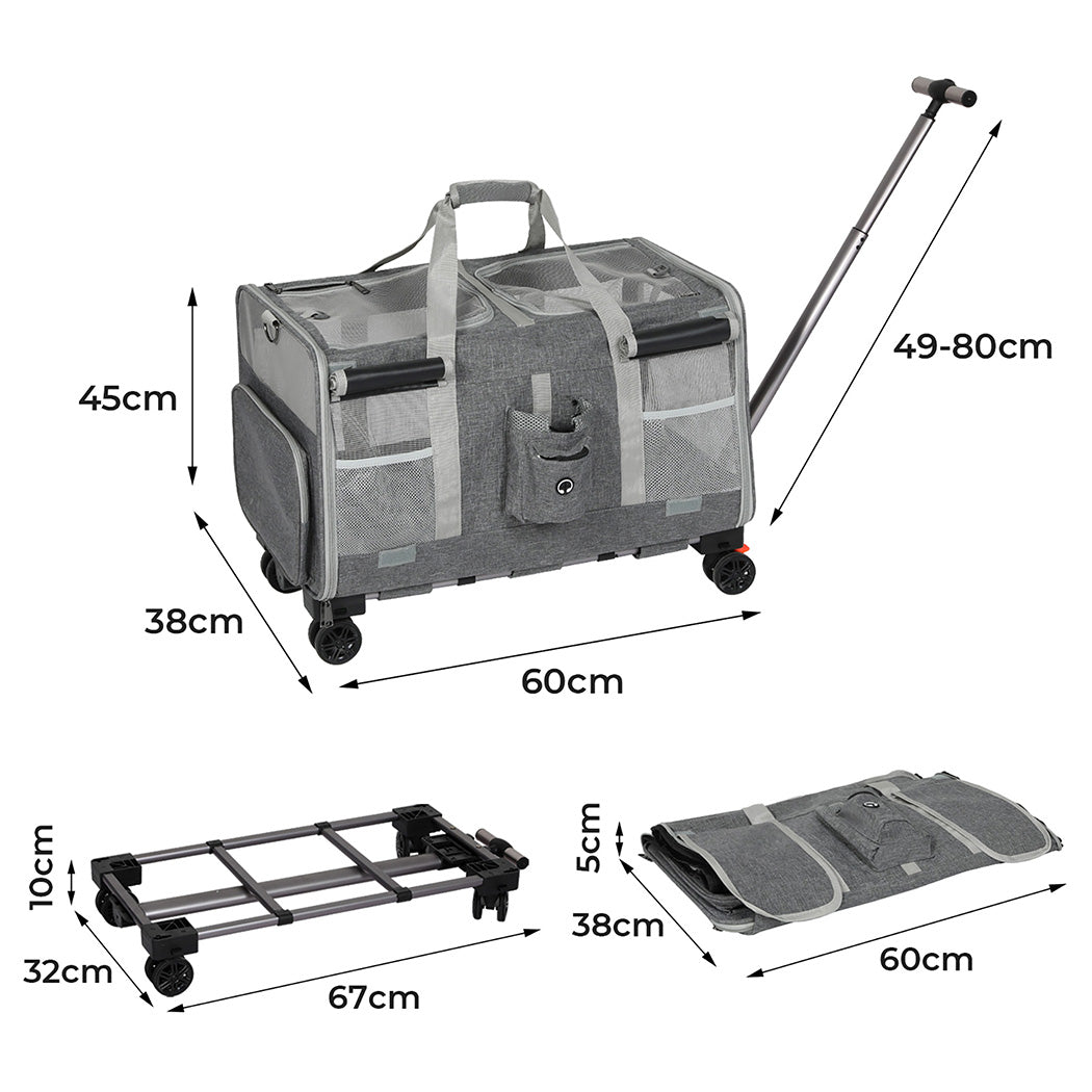 Pawz Pet Carrier 4 Wheel Portable Rolling Foldable-2018816797083570178