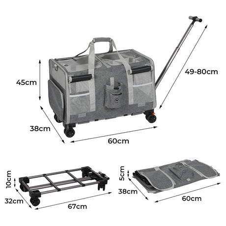 Pawz Pet Carrier 4 Wheel Portable Rolling Foldable-2018816797083570178