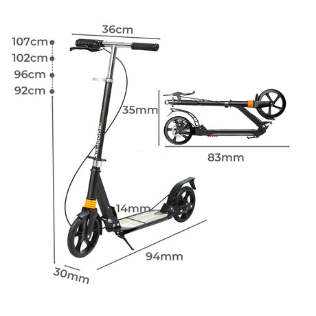 MONVELO Adult Commuter Foldable Scooter Black-2006732850023501826