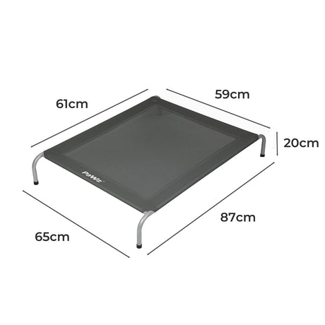 PaWz Elevated Trampoline Pet Bed Dog M Grey Medium-2006733004269031426