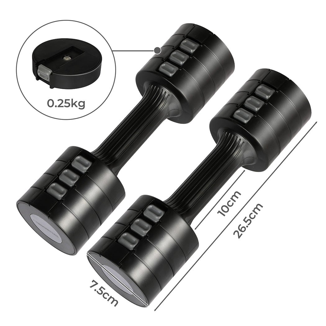 Centra A Pair Of 1KG To 5KG Dumbbells Black-2006732825725898754
