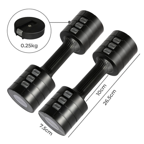 Centra A Pair Of 1KG To 5KG Dumbbells Black-2006732825725898754
