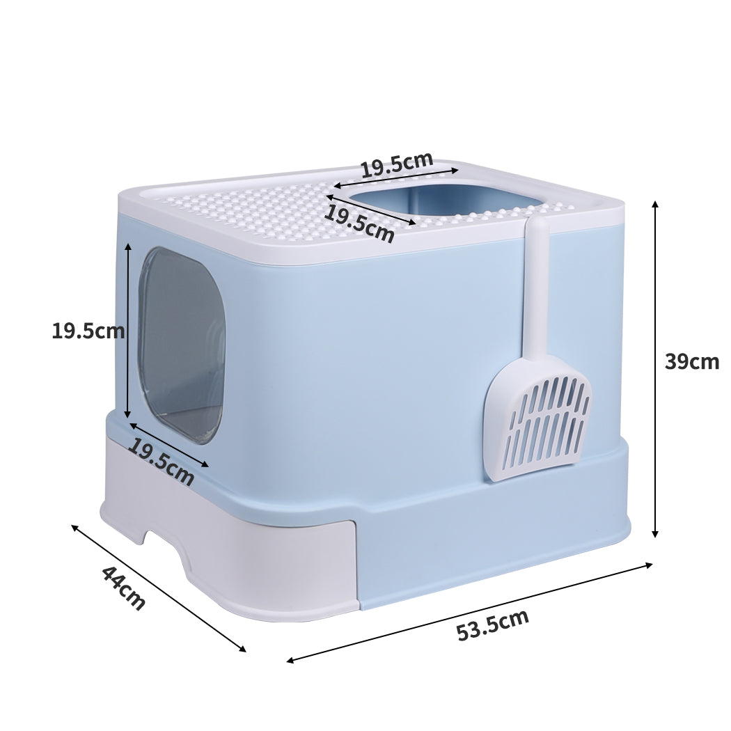 PaWz Cat Litter Box Fully Enclosed Kitty Blue-2006733131914285058