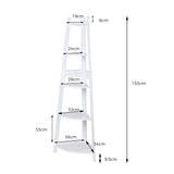 Levede 5 Tier Corner Shelf Wooden Storage White-2018816791236710402