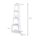 Levede 5 Tier Corner Shelf Wooden Storage White-2018816791236710402