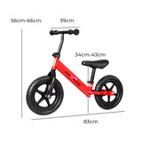 BoPeep Kids Balance Bike Ride On Toys Red - Front View