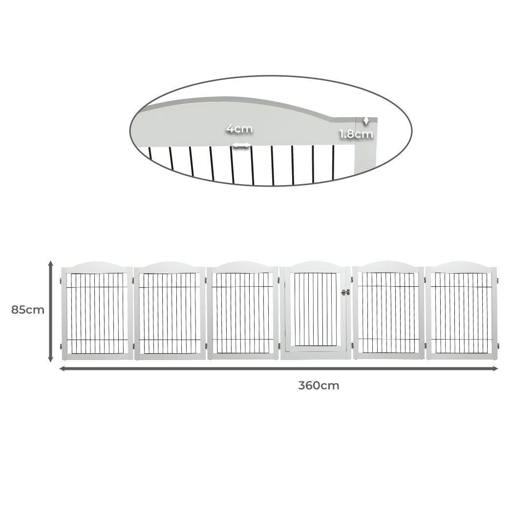 PaWz 6 Panels Pet Dog Playpen Puppy White-2006732992130715650