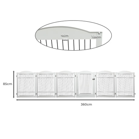 PaWz 6 Panels Pet Dog Playpen Puppy White-2006732992130715650