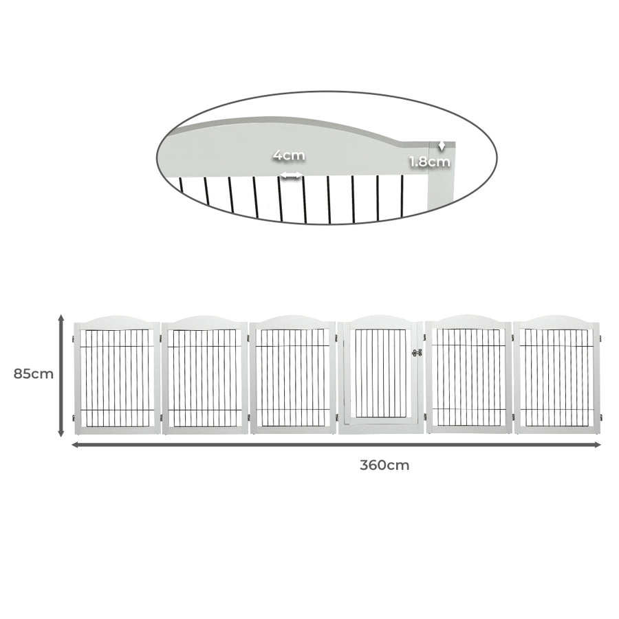 PaWz 6 Panels Pet Dog Playpen Puppy White-2006732992130715650