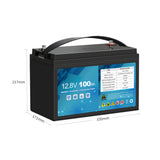 SAFETEX 12V LiFePO4 Battery Lithium - Front View