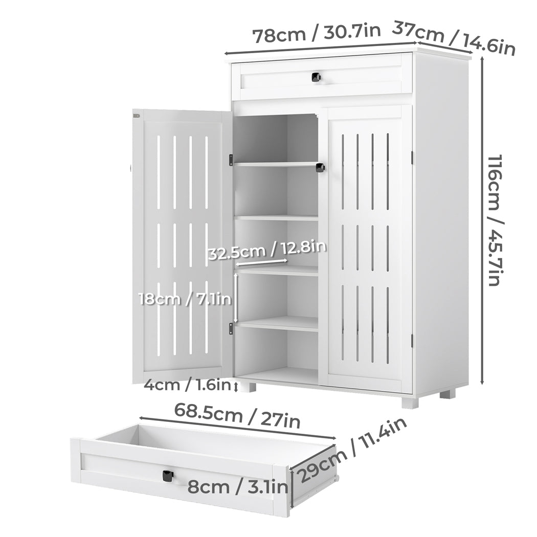 Levede Shoe Cabinet Door Storage Rack Cupboard White-2011971110257692674