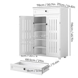Levede Shoe Cabinet Door Storage Rack Cupboard White-2011971110257692674