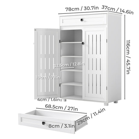 Levede Shoe Cabinet Door Storage Rack Cupboard White-2011971110257692674