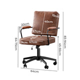 Levede Office Arm Chair Leather Executive Chairs - Front View