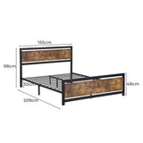 Levede Metal Bed Frame Mattress Base Queen - Front View