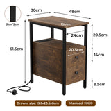 Levede Side Table Narrow Coffee End Table - Front View