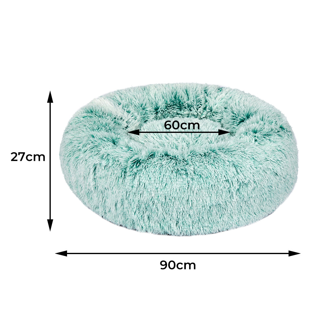 PaWz Pet Bed Cat Dog Donut Nest Calming L Teal Large-2018816774237196290