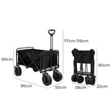 Lambu Garden Camping Trolley Outdoor Black - Front View