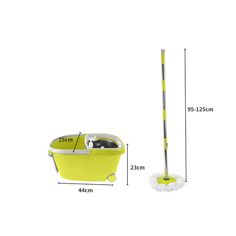 Cleanflo Spin Mop Bucket Set 360? Spinning Green-2018816681010401282