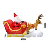 Santaco Christmas Inflatables Outdoor Santa Claus Reindeer Sleigh Lights Decor - Front View