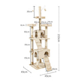 PaWz Cat Tree Scratching Post Scratcher Beige - Front View