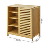 Levede Bamboo Storage Cabinet Freestanding Natural - Front View