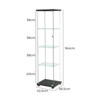 Stacked Display Storage Cabinet Glass Black-2006733282951172098