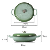 TOQUE 3.5L Enamel Dutch Oven Pan in Green Colour-2018816802724909058