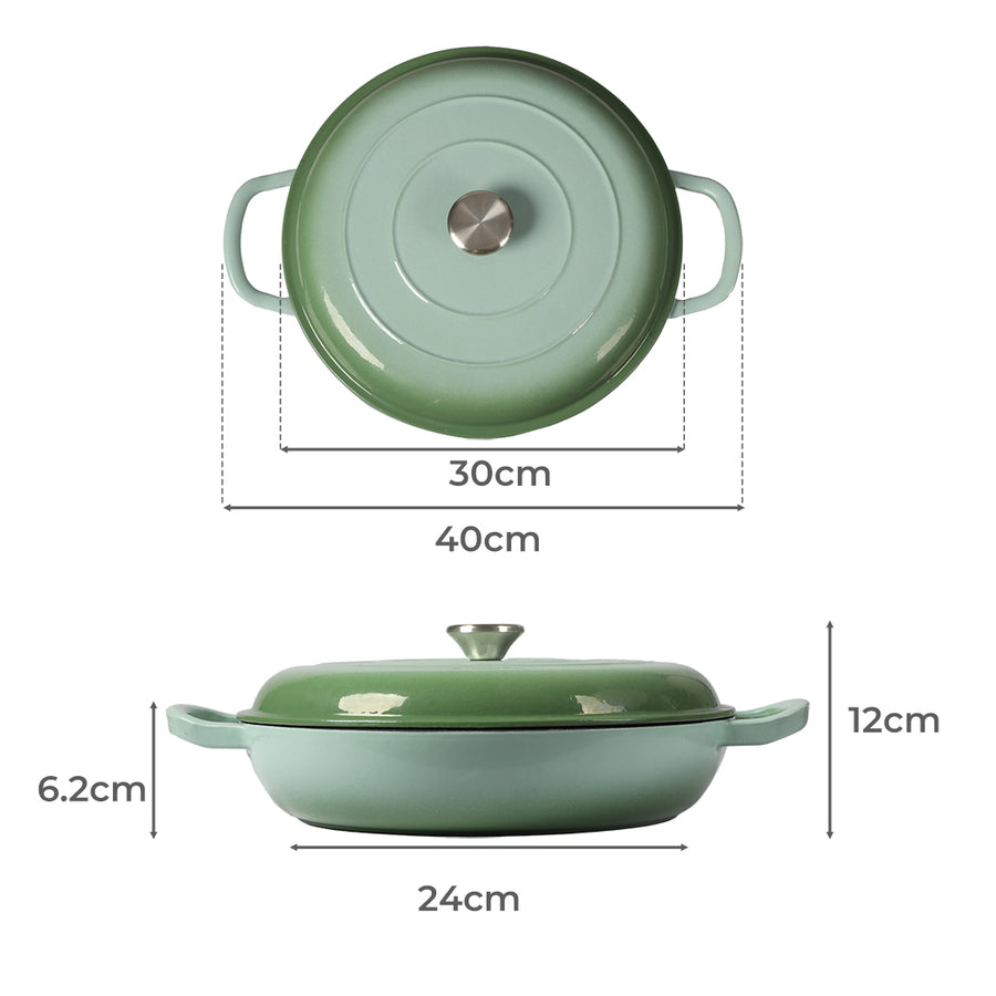 TOQUE 3.5L Enamel Dutch Oven Pan in Green Colour-2018816802724909058