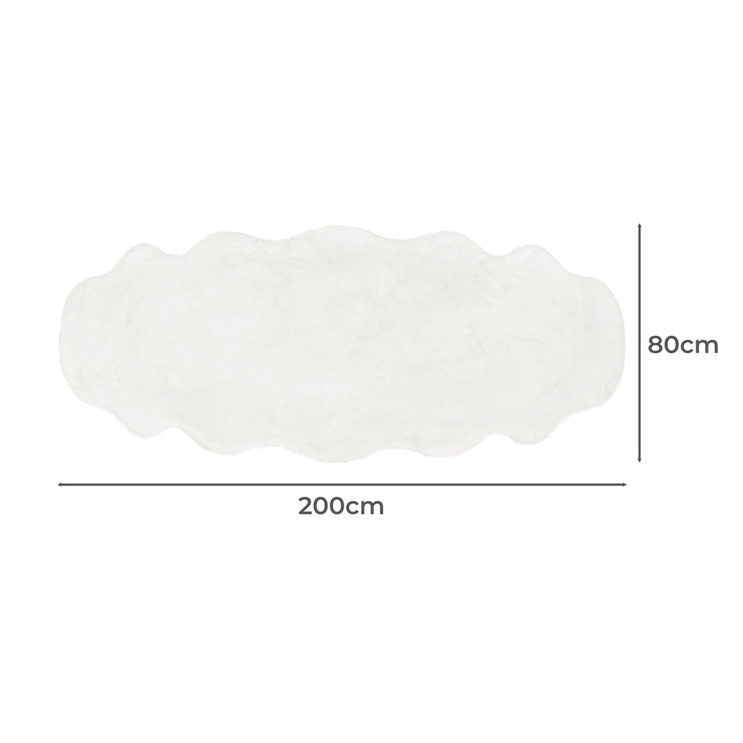 Marlow Floor Rug Area Rugs Cloud Fluffy 80X200cm White-2018816809393852418