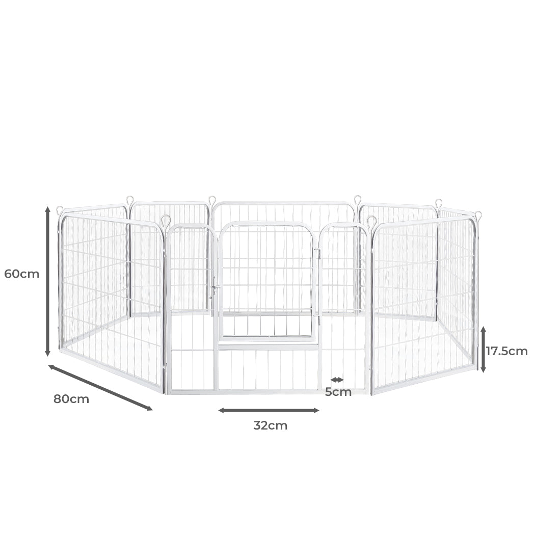 PaWz 8 Panel 24'' Pet Dog Playpen Puppy White 24 inch-2006733296003846146