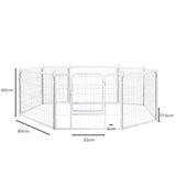 PaWz 8 Panel 24'' Pet Dog Playpen Puppy White 24 inch - Front View