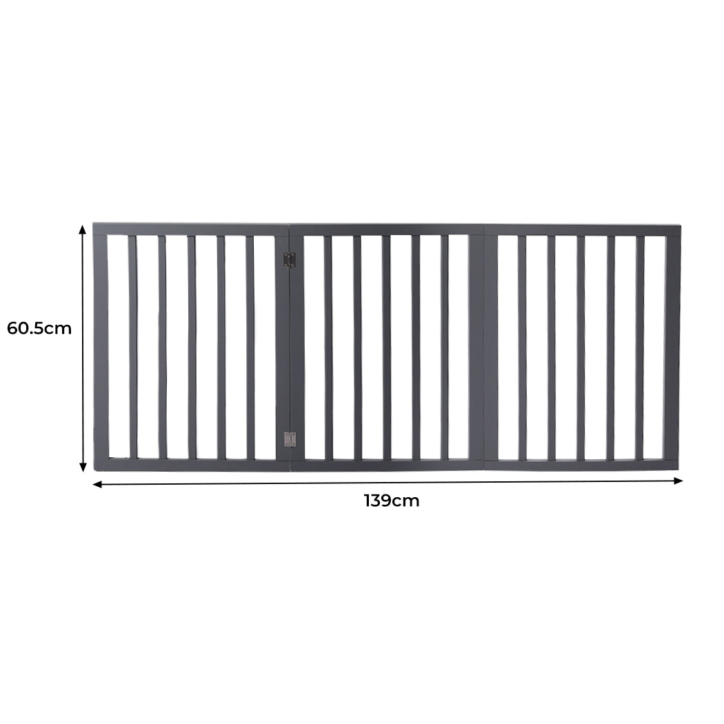 Wooden Pet Gate Dog Fence Retractable Grey 2000x 3MM-2006732963190018050