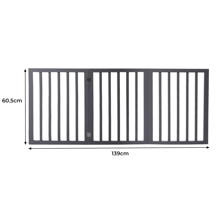 Wooden Pet Gate Dog Fence Retractable Grey 2000x 3MM-2006732963190018050