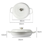 TOQUE 3.5L Enamel Dutch Oven Pan in White Colour-2018816806898241538