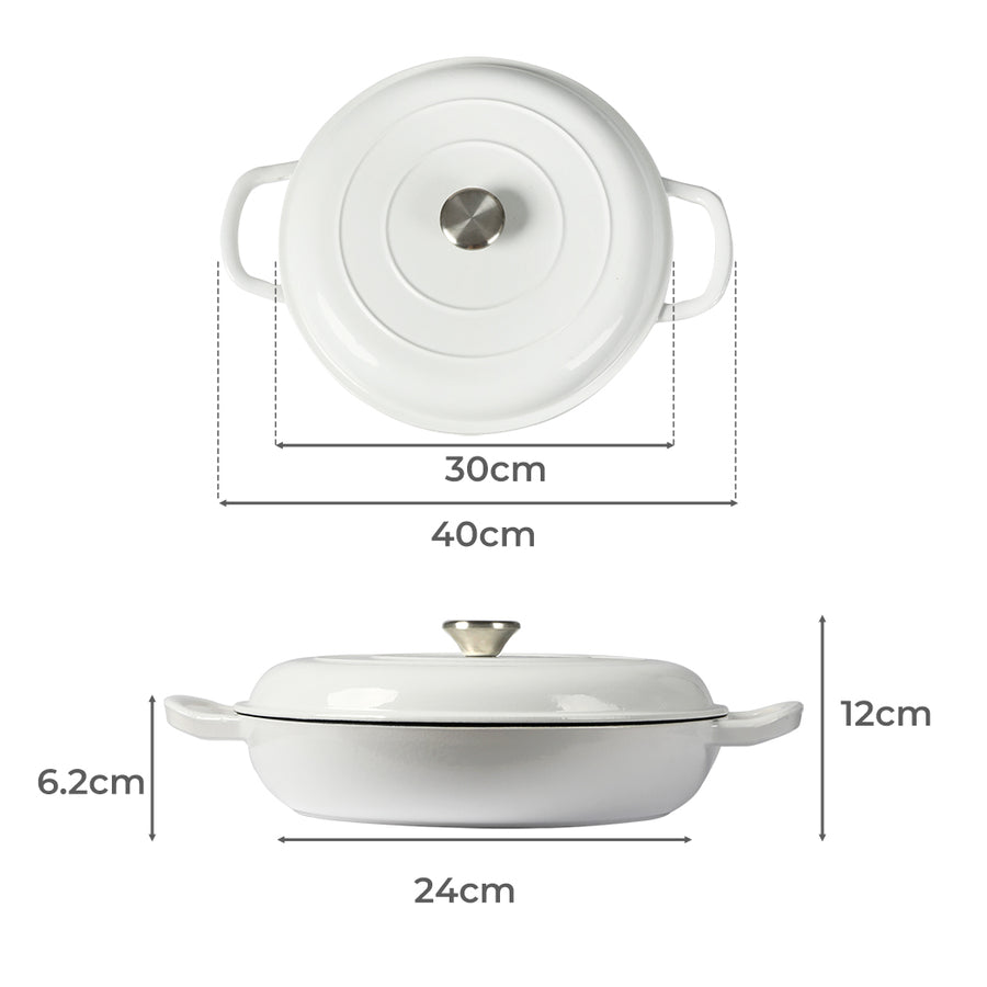 TOQUE 3.5L Enamel Dutch Oven Pan in White Colour-2018816806898241538
