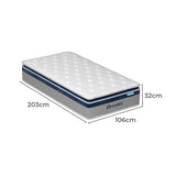 DreamZ Spring Mattress Pillow Top All Sizes 32CM - Front View