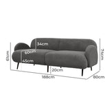 Levede Cloud Sofa 3 Seater Sherpa Fleece Beige - Front View