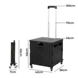 Folding Shopping Trolley Cart Portable Black-2006733034182807554