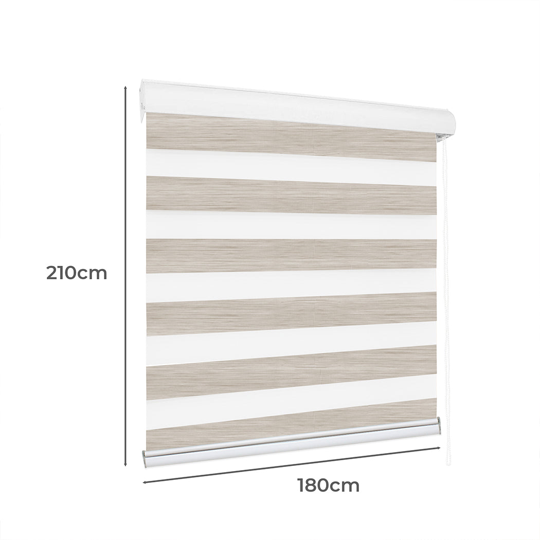 Marlow Blackout Zebra Roller Blind Curtains 180x210 Beige-2018816833234276354
