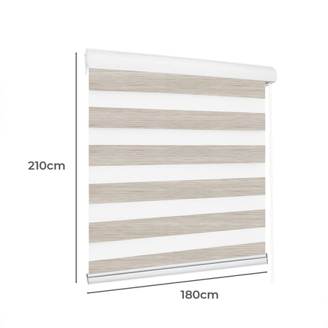 Marlow Blackout Zebra Roller Blind Curtains 180x210 Beige-2018816833234276354