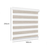 Marlow Blackout Zebra Roller Blind Curtains 180x210 Beige - Front View