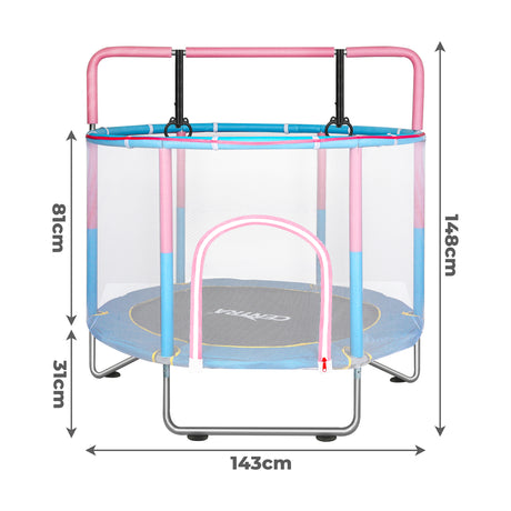 Centra 55" Kids Trampoline Rebounder Pink-2006732697984176130