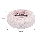 PaWz Pet Bed Cat Dog Donut Nest Calming L Pink Large - Front View
