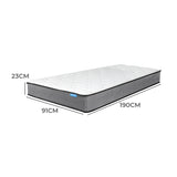 Dreamz Spring Mattress Pocket Bed Top Single - Front View