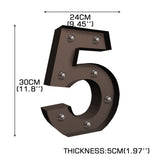 LED Metal Number Lights Free Standing - Front View