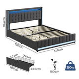 Levede Double Bed Frame - Front View